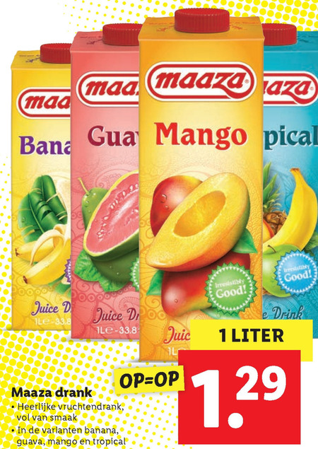 Maaza   fruitdrank folder aanbieding bij  Lidl - details