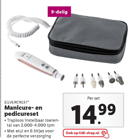 SilverCrest   manicureset, pedicureset folder aanbieding bij  Lidl - details