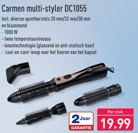 Carmen haarstyler bij Aldi details