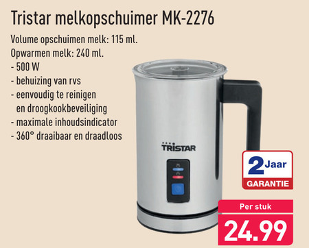 Tristar   melkopschuimer folder aanbieding bij  Aldi - details