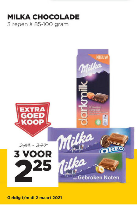 Milka   chocolade folder aanbieding bij  Jumbo - details