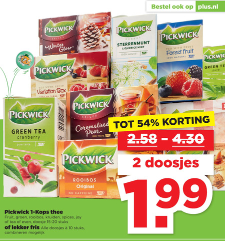 Pickwick   thee folder aanbieding bij  Plus - details