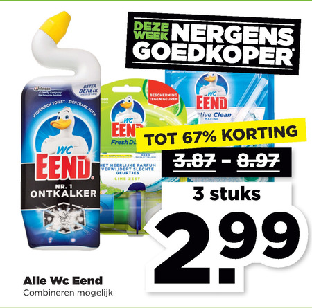 WC Eend   toiletreiniger, toiletblok folder aanbieding bij  Plus - details