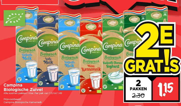 Campina   melk, yoghurt folder aanbieding bij  Vomar - details