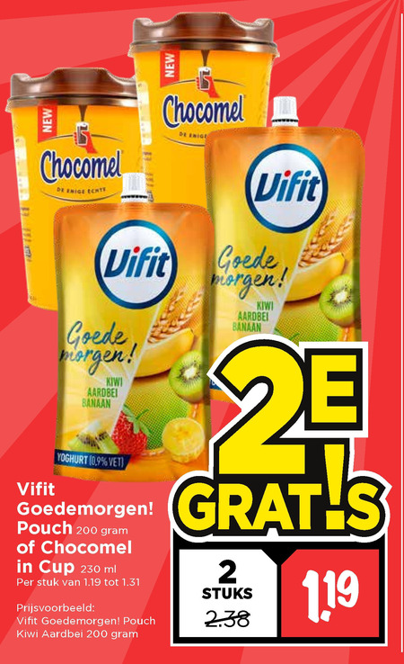 Chocomel   chocolademelk, drinkyoghurt folder aanbieding bij  Vomar - details