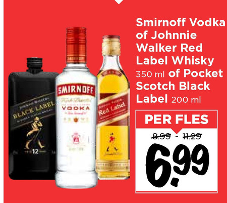 Johnnie Walker   whisky, wodka folder aanbieding bij  Vomar - details