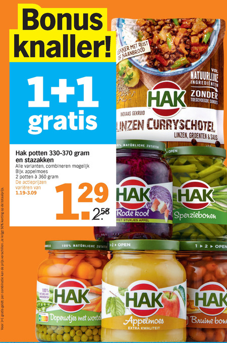 Hak   bonen, bruine bonen folder aanbieding bij  Albert Heijn - details