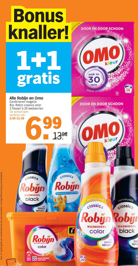 Robijn   wasverzachter, wasmiddel folder aanbieding bij  Albert Heijn - details