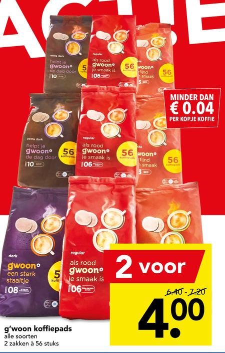 Gwoon   koffiepad folder aanbieding bij  Deen - details