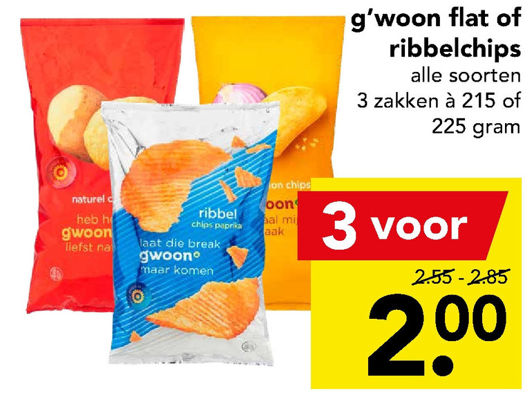 Gwoon   chips folder aanbieding bij  Deen - details