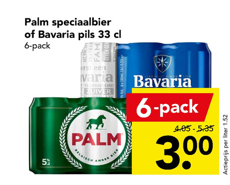 Palm Speciale   blikje bier folder aanbieding bij  Deen - details