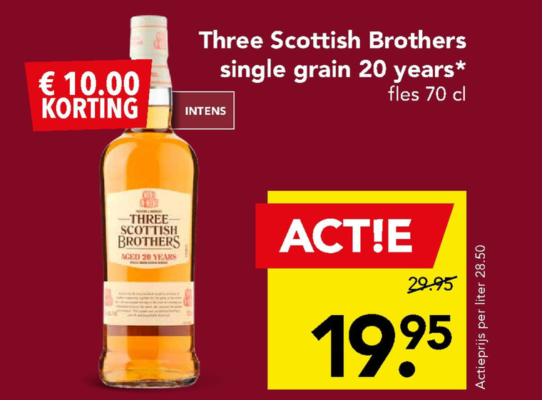 Three Scottish Brothers   whisky folder aanbieding bij  Deen - details