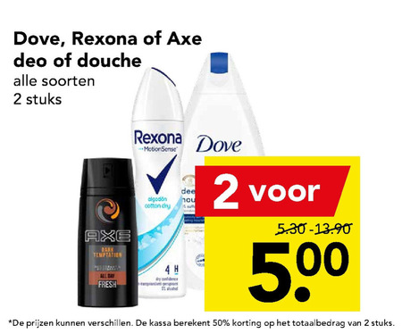 Axe   douchegel, deodorant folder aanbieding bij  Deen - details