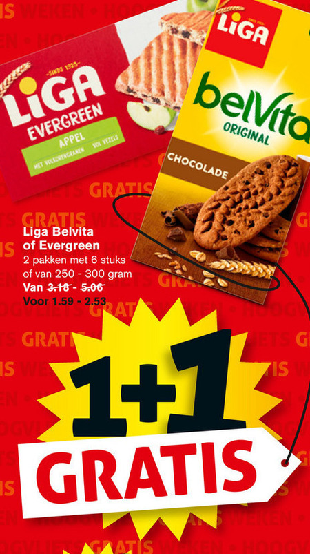 Liga   fruitbiscuit folder aanbieding bij  Hoogvliet - details