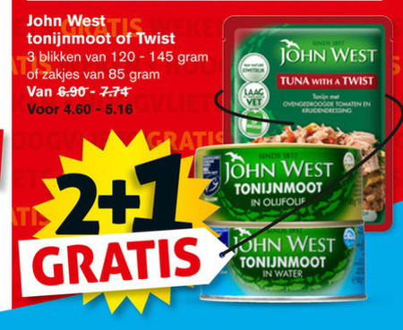 John West   tonijn in blik folder aanbieding bij  Hoogvliet - details