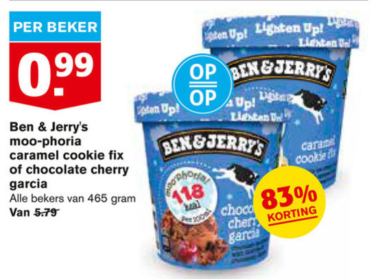 Ben and Jerrys   ijsspecialiteit folder aanbieding bij  Hoogvliet - details