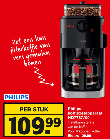 Philips   koffiezetapparaat folder aanbieding bij  Hoogvliet - details