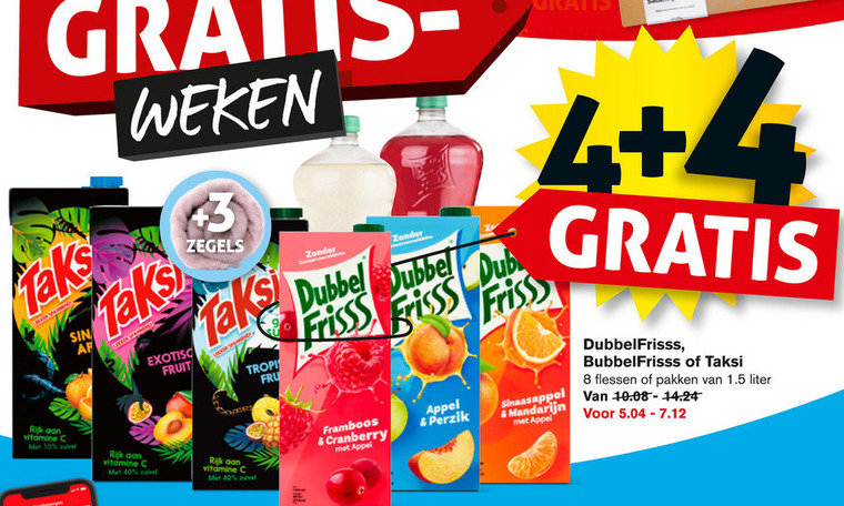 Taksi   fruitdrank, frisdrank folder aanbieding bij  Hoogvliet - details