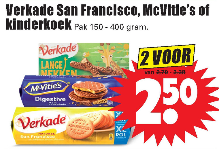 Verkade   biscuits, kinderbiscuit folder aanbieding bij  Dirk - details