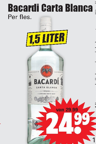 Bacardi   rum folder aanbieding bij  Dirk - details