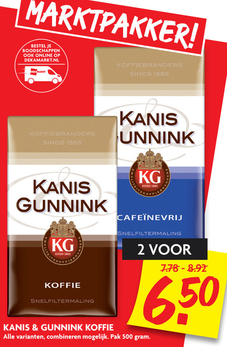 Kanis en Gunnink   koffie folder aanbieding bij  Dekamarkt - details