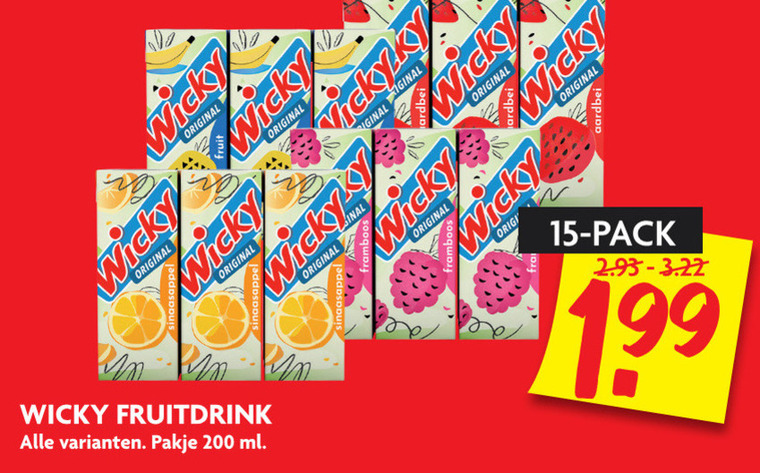 Wicky   fruitdrank folder aanbieding bij  Dekamarkt - details