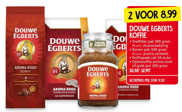 Douwe Egberts   oploskoffie, koffiepad folder aanbieding bij  Jan Linders - details