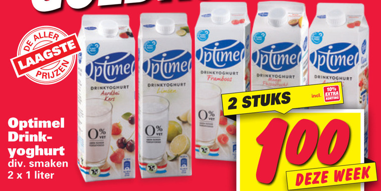 Optimel   drinkyoghurt folder aanbieding bij  Nettorama - details