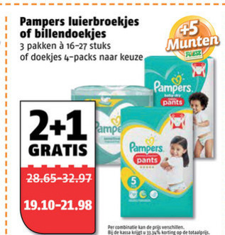 Pampers   luierbroekjes, billendoekjes folder aanbieding bij  Poiesz - details