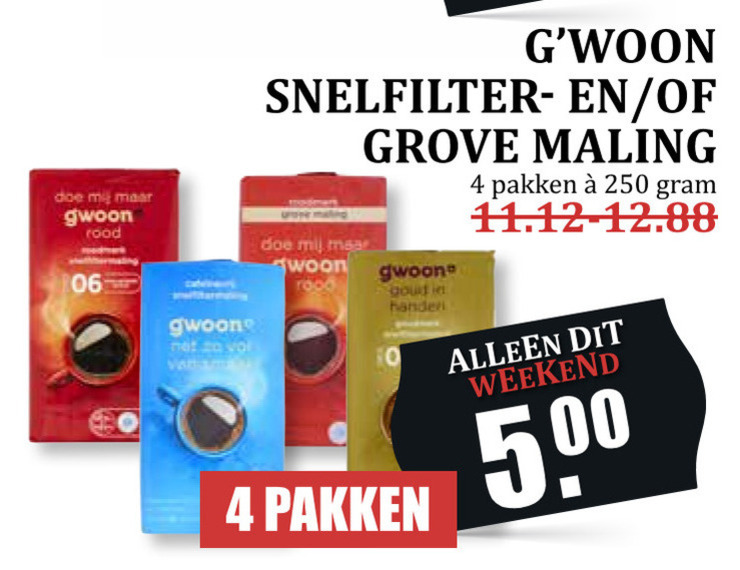 Gwoon   koffie folder aanbieding bij  MCD Supermarkt Basis - details