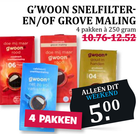 Gwoon   koffie folder aanbieding bij  Boons Markt - details