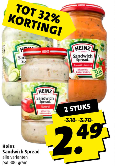 Heinz   sandwich spread folder aanbieding bij  Boni - details