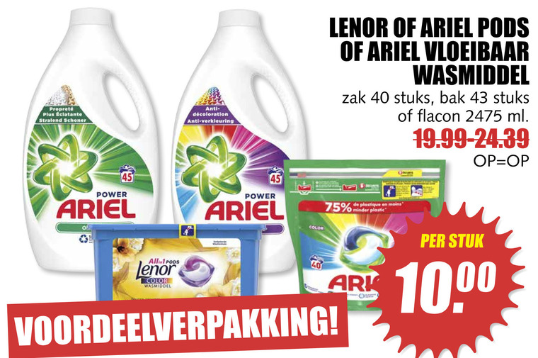 Ariel   wasmiddel folder aanbieding bij  MCD Supermarkt Basis - details