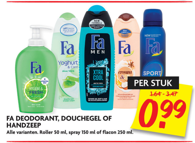 Fa   handzeep, deodorant folder aanbieding bij  Dekamarkt - details