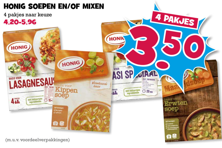 Honig   soep, maaltijdmix folder aanbieding bij  Boons Markt - details