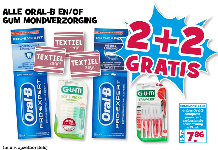 G.U.M.   tandenstokers, tandpasta folder aanbieding bij  Boons Markt - details