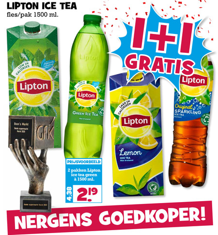 Lipton   ice tea folder aanbieding bij  Boons Markt - details