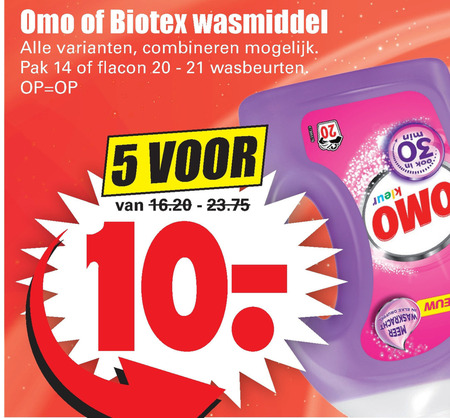 Omo   handwasmiddel, wasmiddel folder aanbieding bij  Dirk - details