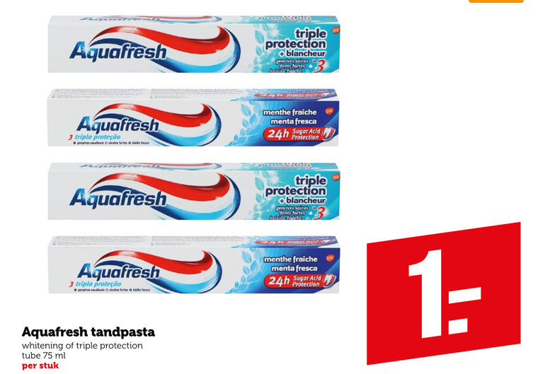 Aquafresh   tandpasta folder aanbieding bij  Coop - details