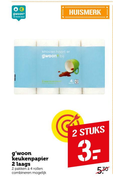 Gwoon   keukenpapier folder aanbieding bij  Coop - details