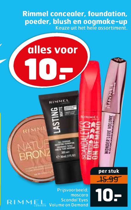 Rimmel   foundation, gezichtspoeder folder aanbieding bij  Trekpleister - details