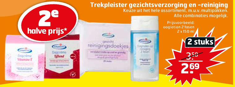 Trekpleister Huismerk   gezichtsverzorging, reinigingsdoekje folder aanbieding bij  Trekpleister - details