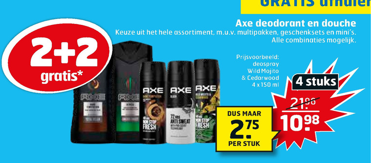Axe   deodorant, douchegel folder aanbieding bij  Trekpleister - details