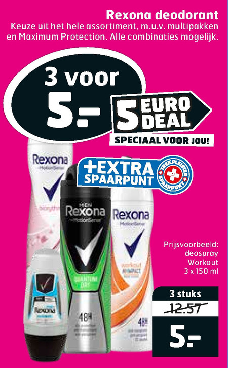 Rexona   deodorant folder aanbieding bij  Trekpleister - details