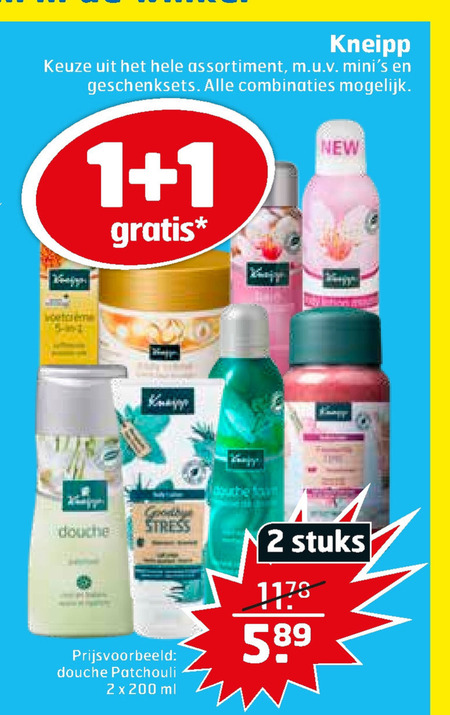 Kneipp   badolie, bodylotion folder aanbieding bij  Trekpleister - details