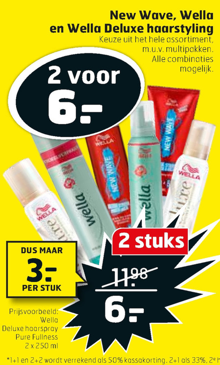 Wella   haargel, hairspray folder aanbieding bij  Trekpleister - details