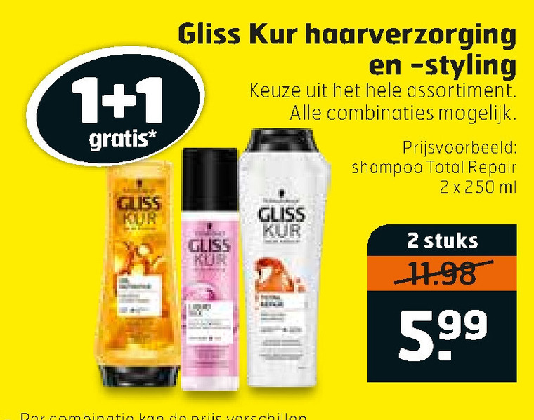 Gliss Kur   conditioner, haarverzorging folder aanbieding bij  Trekpleister - details