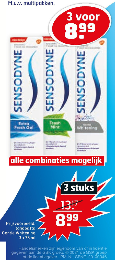 Sensodyne   tandpasta folder aanbieding bij  Trekpleister - details