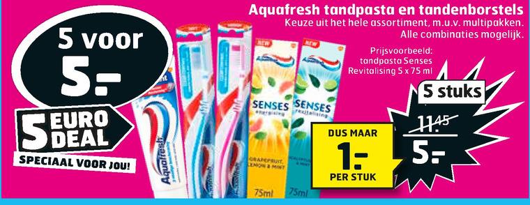 Aquafresh   tandenborstel, tandpasta folder aanbieding bij  Trekpleister - details