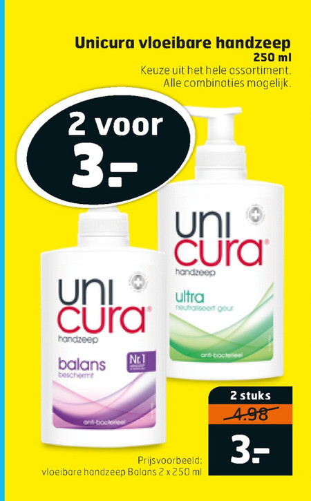 Unicura   handzeep folder aanbieding bij  Trekpleister - details